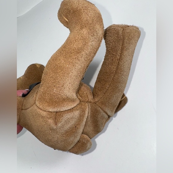 Edelman Leather Brown Teddy Bear Sitting Plush Stuffed Animal Weighted - Picture 8 of 8